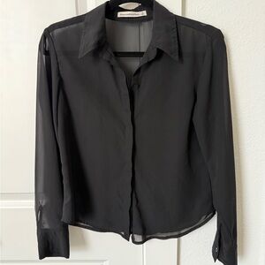 Abercrombie & Fitch Black Sheer Blouse